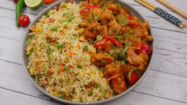 Chicken Manchurian With Rice